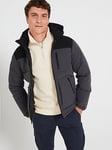 Jack & Jones Jack &amp; Jones Otto Hooded Padded Coat, Dark Grey, Size 2Xl, Men