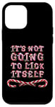 Coque pour iPhone 12 mini It's Not Going To Lick Itself. Bâton de sucre d'orge amusant pour Noël