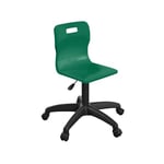 Titan Swivel Junior Chair with Plastic Base and Castors Size 3-4 Green/Black