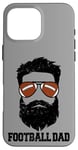 iPhone 16 Pro Max Football Dad Funny Messy Hair Beard Football Dad Case