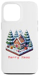 iPhone 13 Pro Max 8-Bit Pixel Art Style Gingerbread House Winter Xmas Scene Case