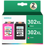 302XL Cartouches d'encre Remanufacturées Compatibles pour HP 302 302XL (Noir et Couleur, Pack de 2) pour Deskjet 3630 3632 2130 Officejet 3830 3831 3833 3835 4650 5220 5230 Envy 4520 4525