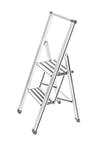 WENKO Escabeau 2 marches, escabeau Pliable Aluminium Design, 44 x 94 x 51 cm, Blanc