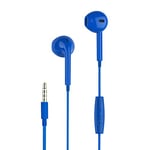 Music Sound Fullcolor Headphones Capsule Headphones with Wire and Microphone Jack 3.5 mm Blue