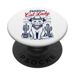 Chat Cowboy sans enfant Cat Lady For Kamala Election Voting PopSockets PopGrip Adhésif