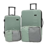 kensie Women's Hillsboro 4 Piece Luggage & Travel Bags Set, Green Granite, Hillsboro 4 Piece Luggage & Travel Bags Set