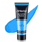 Artecho Peinture Acrylique 120ml Bleu Eclatant, Acrylic Paint, Peinture pour Toile, Tissu, Bois, Roche, Papier, Verre.