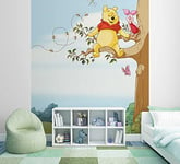 Komar Papier peint photo Winnie l'ourson Tree, 184 x 254 cm, porcelet, pour chambre d'enfant, chambre de bébé, Disney