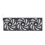 3x 140mm Thermaltake TOUGHFAN EX14 Pro, 9 Blade, 500-2000rpm, PWM, 119.6CFM, Mag