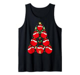 Apple Fruit Xmas Decoration Santa Hat Apple Christmas Tree Tank Top