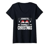 Womens Celebrating 2024 Family Christmas - Henrietta Christmas V-Neck T-Shirt