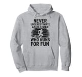 Old Man Running Humor Design Funny Runner Pullover Hoodie