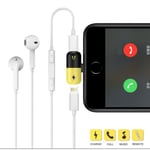 2st iPhone 7/8/X Adapter 2-in-1/Lyssna musik & ladda samtidigt 1st black +1st white green