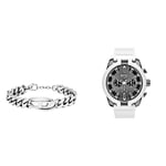 Diesel Bracelet pour homme, bracelet en chaîne en acier, longueur : 198mm+18mm, largeur : 32mm, hauteur : 15.5mm, DX1432040 Montre pour homme, mouvement Quartz/Chrono Split, boîtier de 51 mm