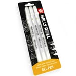 Sakura Gelly Roll Gel Pens - 05/08/10 - Bright White Ink - Blister Pack Of 3