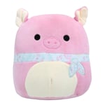 Squishmallows Plysjbamse 19cm - Rosa grisen Hettie med skjerf