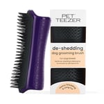 Tangle Teezer | Pet Teezer | De-Shedding and Dog Grooming Brush | Dry Brush or Dog Bath Brush | Purple & Grey