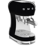 Smeg ECF02BLUK Retro 50s Style Espresso Coffee Machine with Frother