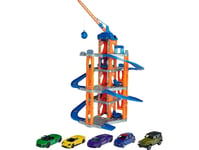 Majorette Majorette Garage Downhill Track With A Lift + 5 Cars, A Large Set For Children