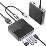 ORICO Hub USB C 6 en 1 Station d'accueil avec 4K HDMI, PD 100W, 5Gbps USB C 3.0, 3 Ports 5Gbps USB A 3.0, Type C Multiport Docking Station pour MacBook Air Pro M2 M1 iPad Surface Dell HP (15cm)