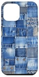 iPhone 12 Pro Max Blue Jeans Denim Patchwork Pattern Graphic Cool Case