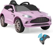 Voiture électrique Enfant 12V avec Télécommande Véhicule Jouet 2 Modes de Conduite Vitesse Réglable Klaxon Sonore Rose