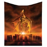 Nemesis Now Anne Stokes Solstice Throw Orange 160cm, Polyester, Orange, From Gothic and Fantasy Artist Anne Stokes, Featuring Her 'Solstice' Artwork, Soft to the Touch, Made from 100% Polyester