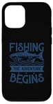 Coque pour iPhone 12/12 Pro Best Fun Adult Men Humour Fishing - The Adventure Begins