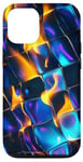 Coque pour iPhone 12/12 Pro Art abstrait psychédélique bleu électrique futuriste