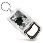 Bottle Opener Keyring BW - Cute Kittens Black Tabby Ginger Cat  #43908