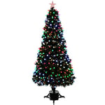 WeRChristmas 6 ft Pre-Lit Fibre Optic Christmas Tree with LED Star Decorations, Green