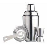 BarCraft 3 Piece Stainless Steel Cocktail Set