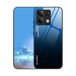 UPLAI Coque pour Xiaomi Redmi Note 13 Pro 4G/Poco M6 Pro 4G, Très Mince Dégradé de Couleur Verre Trempé Antichoc Housse, Souple TPU Silicone Mode Coloré Étui.Bleu Noir