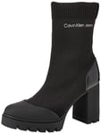 Calvin Klein Jeans Femme Bottes Mid Boot Stiefel Platform en Maille, Noir (Triple Black), 40 EU