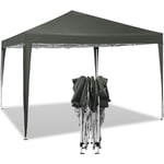 Woltu - Tonnelle de Jardin Tente Pliante, Protection du Soleil uv 50+, Facile à Installer Hauteur Réglable 3x3m, Gris