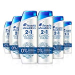 Head & Shoulders Classic Clean Anti-Dandruff 2-in-1 Shampoo, Six-Pack,6 x 250 ml, Clinically Proven Deep Clean, UK number 1 Shampoo