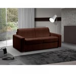 Canapé lit 2-3 places master convertible express 120 cm, microfibre marron matelas 18 cm inclus