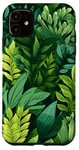 Coque pour iPhone 11 Motif feuilles vertes