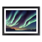 Riveting Aurora Borealis H1022 Framed Print for Living Room Bedroom Home Office Décor, Wall Art Picture Ready to Hang, Black A3 Frame (46 x 34 cm)