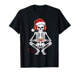 Gamer Skeleton Santa Headphones Christmas Gaming T-Shirt