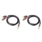 2X Câble RCA Hifi Stéréo 3.5mm à 2RCA Câble Audio Aux RCA Jack 3.5 Y Séparateur Convient pour Amplificateurs Audio Voiture Aux Téléphone Portable