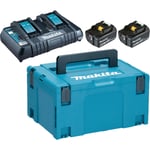 Makita batteri &amp; laddare, 2 st 18 V/6,0 Ah &amp; snabbladdare