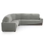 MAXIFUNDAS FUNDAS DE SOFA & CHAISE LONGUE. Corner Sofa Cover Relive Light Grey Super Elastic Protective Cover for Corner Sofa