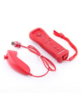 Manette Wiimote Motion Plus intégrée + Nunchuk filaire Pour Wii & Wii U - Rouge