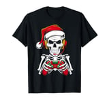 Gamer Skeleton Santa Headphones Christmas Gaming T-Shirt