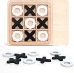 Wooden Noughts and Crosses Game,Tic Tac Toe Game,Board Games For Families,XO Set