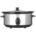 Antonio Oval Slow Cooker | 6.5L Slow Cooker Large | 320W Stainless