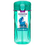 Sistema Hydrate Quick Flip Water Bottle | 520 ml | BPA Free Water Bottle with Straw | Recyclable with TerraCycle®| Assorted Colours