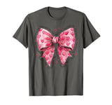 Cute Happy Valentines Day Coquette Pink Bow Heart Girl Women T-Shirt