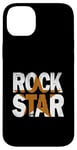 Coque pour iPhone 14 Plus Graphique Orange Rock Star Distress de couleur orange